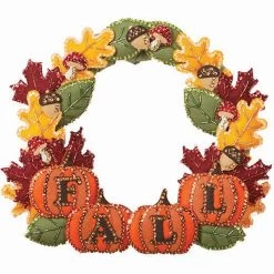 Herrschners The Colors Of Fall Wreath Felt & Sequin Kit