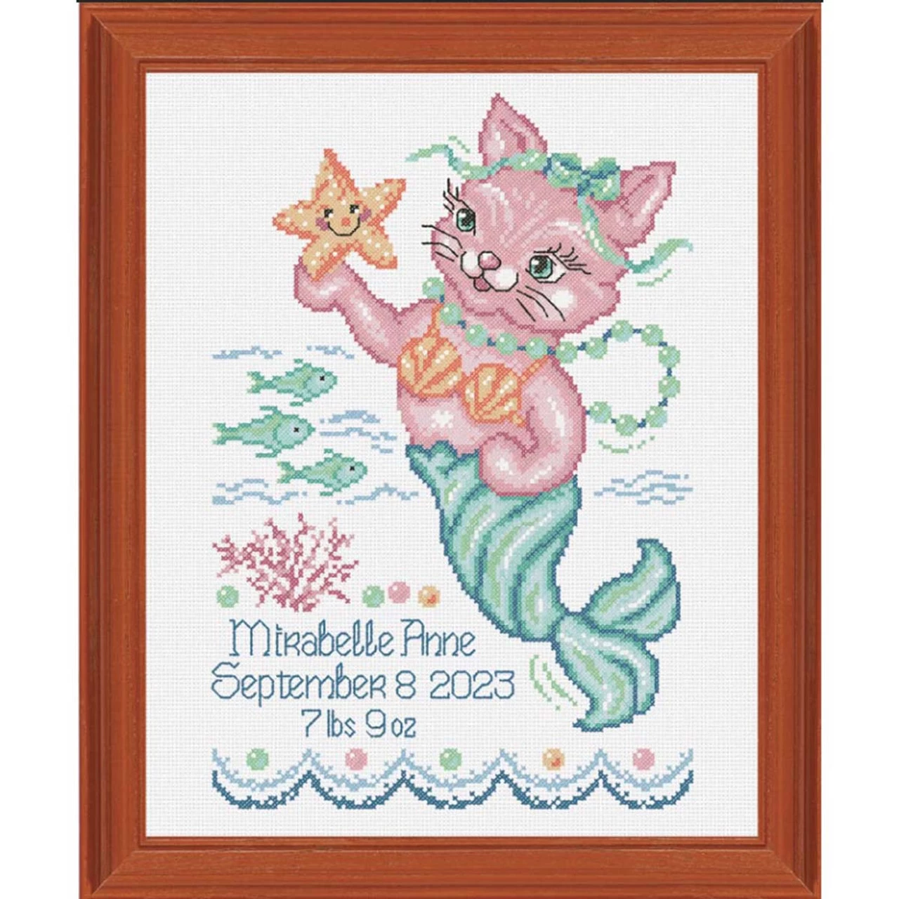 Herrschners MerKitten Birth Record Counted Cross-Stitch Kit 1 Herrschners MerKitten Birth Record Counted Cross-Stitch Kit