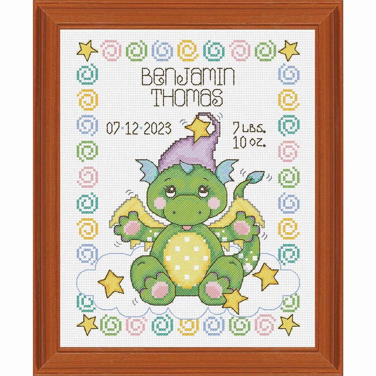 Baby By Herrschners Sleepy Dragons Birth Record Counted Cross-Stitch Kit 1 Baby By Herrschners Sleepy Dragons Birth Record Counted Cross-Stitch Kit