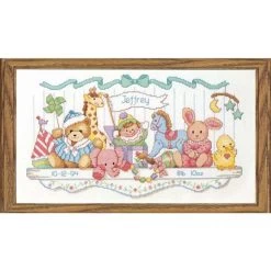 Dimensions Toy Shelf Birth Record Counted Cross-Stitch Kit