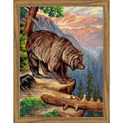 Orchidea Grizzly Needlepoint Canvas