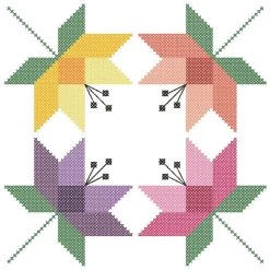 Herrschners Quilted Lotus Stamped Cross-Stitch