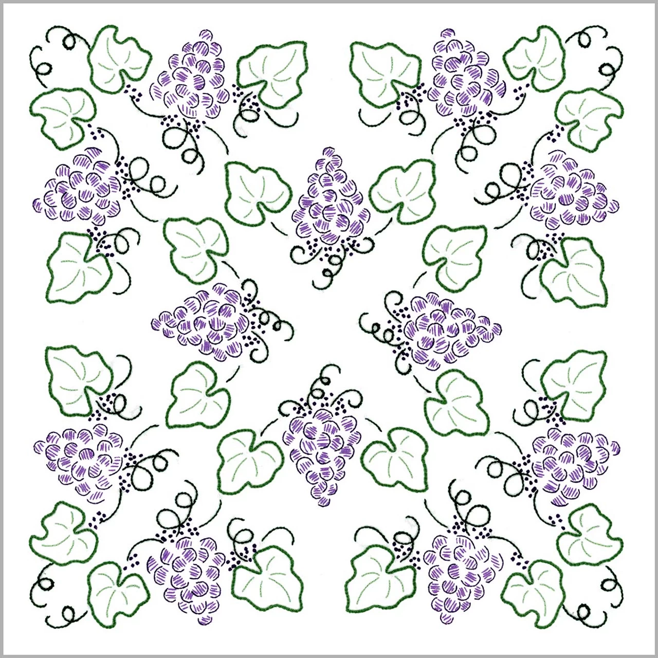 Herrschners Grape Arbor Quilt Blocks Stamped Cross-Stitch 2 Herrschners Grape Arbor Quilt Blocks Stamped Cross-Stitch - Image 2