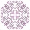 Herrschners Violet Dreams Quilt Blocks Stamped Cross-Stitch