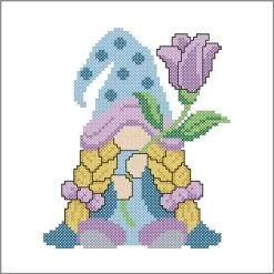 Herrschners Floral Gnome Quilt Blocks Stamped Cross-Stitch