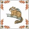Herrschners Chipmunk Chatter Quilt Blocks Stamped Cross-Stitch