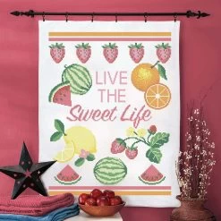 Herrschners Sweet Life Lap Quilt Top Stamped Cross-Stitch Kit