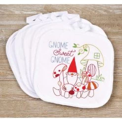 Herrschners Gnome Sweet Gnome Pot Holders Iron-On Transfer Kit