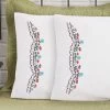 Herrschners Adela Pillowcase Pair Stamped Embroidery