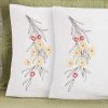 Herrschners Myra Pillowcase Pair Stamped Embroidery