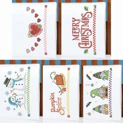 Herrschners Holiday Collection Pillowcase Pairs Stamped Cross-Stitch