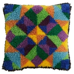 Herrschners Quilt Block II Pillow Latch Hook Kit