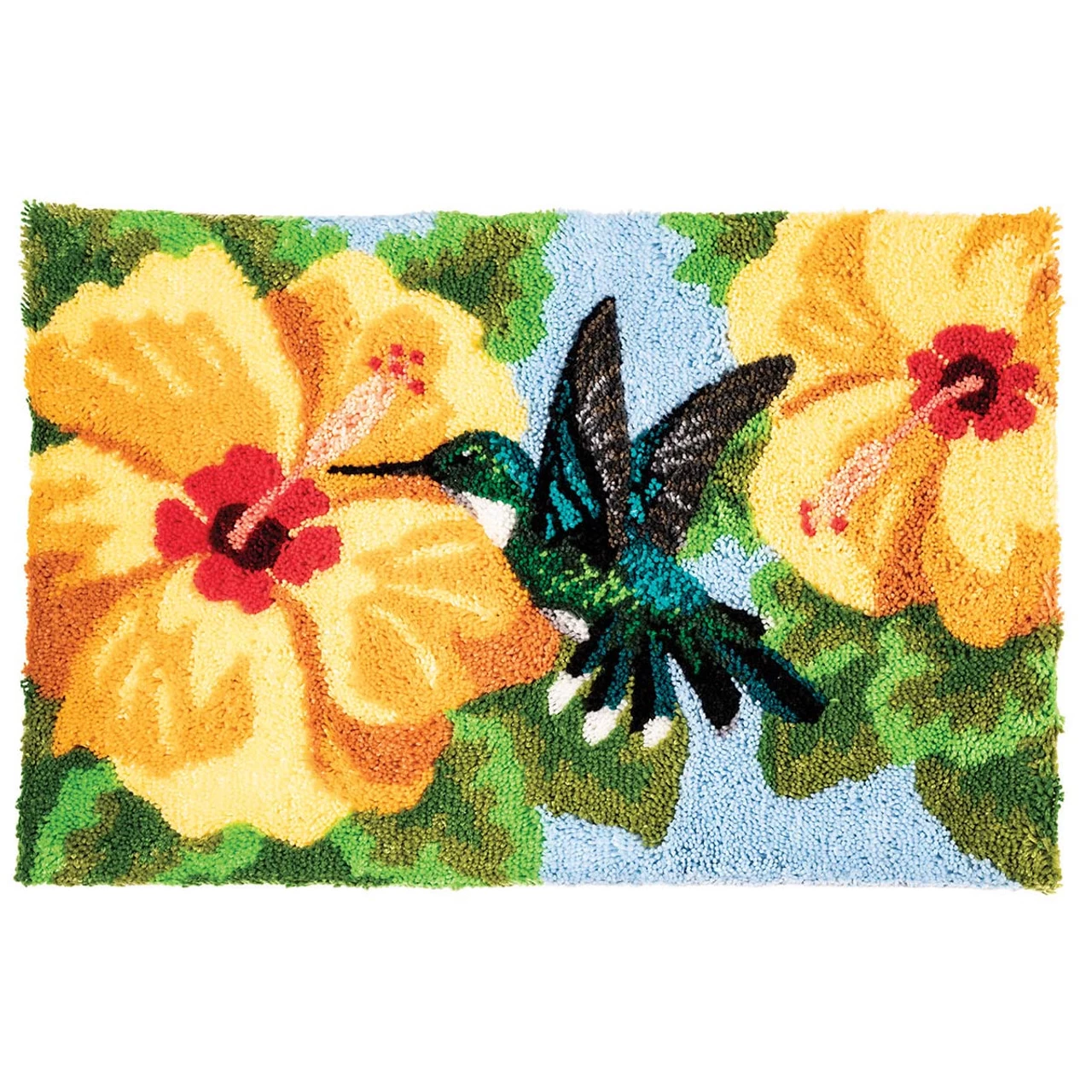 Herrschners Hummingbird & Hibiscus Latch Hook Kit 1 Herrschners Hummingbird & Hibiscus Latch Hook Kit