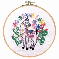 Craftways No Drama Llama Hoop Stamped Embroidery Kit