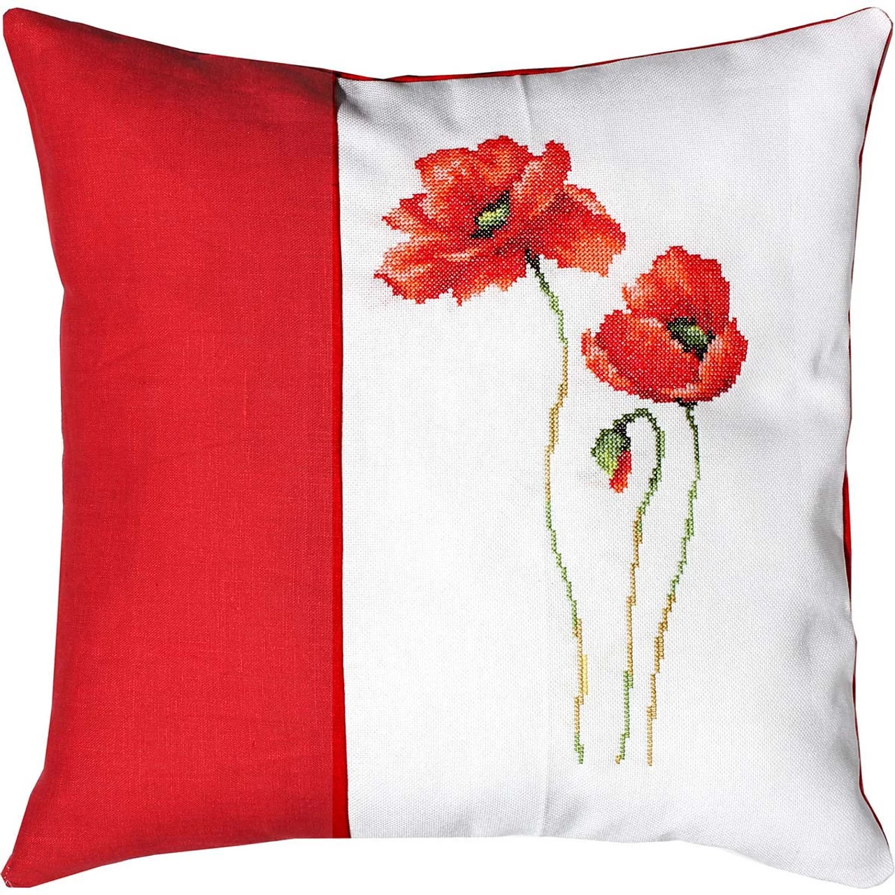 Luca-S Poppy Trio Pillow Counted Cross-Stitch Kit 1 Luca-S Poppy Trio Pillow Counted Cross-Stitch Kit