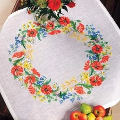 Eva Rosenstand Poppies Table Topper Counted Cross-Stitch Kit
