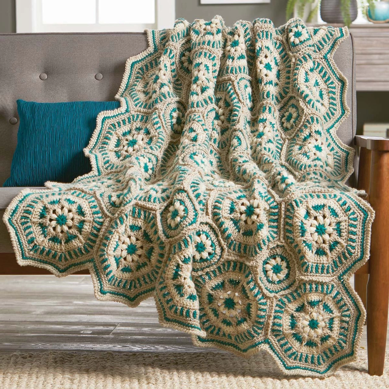 Herrschners Modern Medallion Crochet Afghan Kit 1 Herrschners Modern Medallion Crochet Afghan Kit