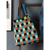 Herrschners Neon Checkers Tote Crochet Kit