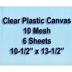 10-Mesh Clear Plastic Canvas Sheets, Set Of 6