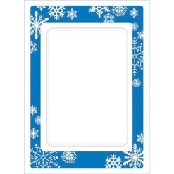 Herrschners Tri-fold Card Set Of 12 - Blue Snowflake Counted Cross-Stitch