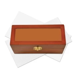 Herrschners Wooden Floss Box And Fabric Stamped Embroidery