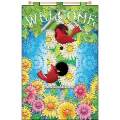 Design Works Floral Birdhouse-August Banner Felt & Sequin Kit