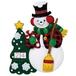 Bucilla Snowman Countdown Advent Calendar Felt & Sequin Kit