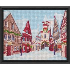 Diamond Art Snowy Village Square Diamond Painting