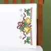 Herrschners Christmas Bells Pillowcase Pair Stamped Cross-Stitch