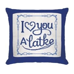 Herrschners Love You A Latke Pillow Cover Counted Cross-Stitch Kit
