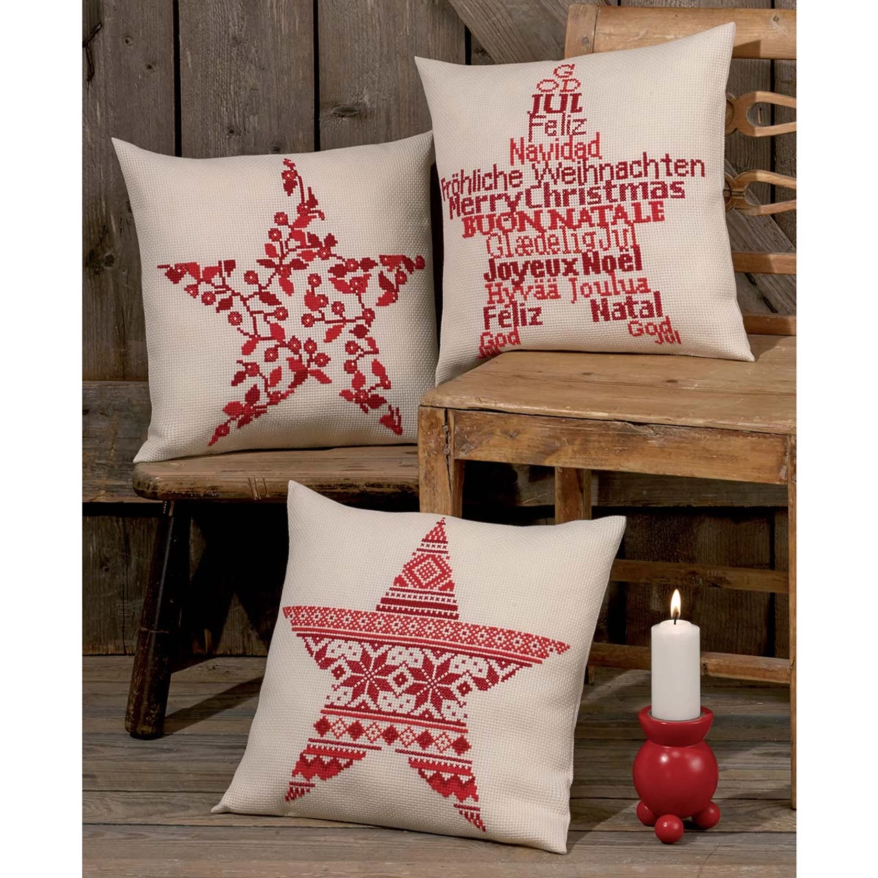 Permin Star Bright Pillow Counted Cross-Stitch Kit 2 Permin Star Bright Pillow Counted Cross-Stitch Kit - Image 2