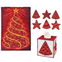 Herrschners Red Swirl Set Plastic Canvas