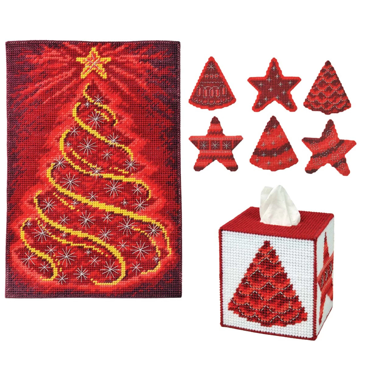 Herrschners Red Swirl Set Plastic Canvas 1 Herrschners Red Swirl Set Plastic Canvas